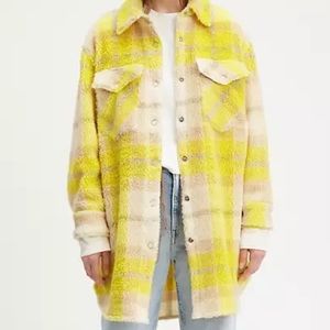 Levi’s Made and Carfted / Plaid sherpa coat